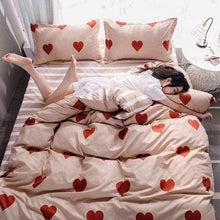 Load image into Gallery viewer, Pink Heart Valentine Double Sided Pillow And Duvet Cover